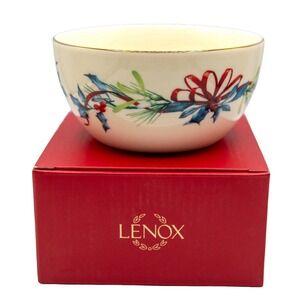 Lenox Winter Greetings Bowl 5" Catherine McClurg Gold Trim New SKU 847254
